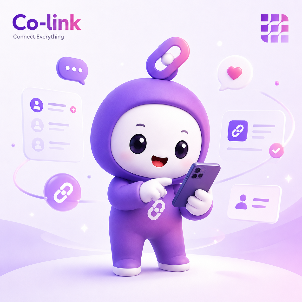 Colink mobile profile sharing mascot